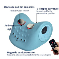 Oreiller de massage du cou sans fil Ems Electric Pulse avec chaleur Cervical Neck Acupuncture Massage Télécommande