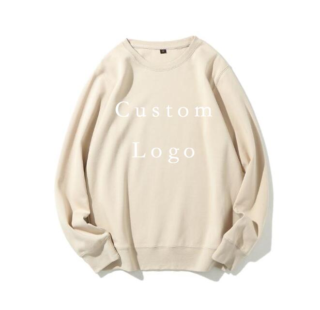 OEM High Quality Men's Pullover Sweatshirt Custom Printed Logo Crewneck Plus Size Wholesale Supply Embossed Printing Solid