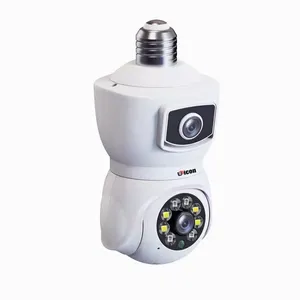 V380PRO Dual Lens 4MP Pan Tilt Mini Dome E27 Socket Night Vision P2P WiFi IP Audio 360 Wireless Light Bulb Camera