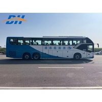 Bus de fête de luxe d'occasion Jinlv 56 places, diesel, transmission manuelle, norme Euro V, châssis avec airbag, deux portes