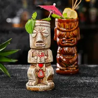 Coquetel havaiano de cerâmica, caveira zumbi, brinquedos, copo tiki para bar