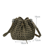 Évider femmes tissé cordon seau sacs pour dame néoprène bandoulière sacs à main noir tressé fronde sac à bandoulière