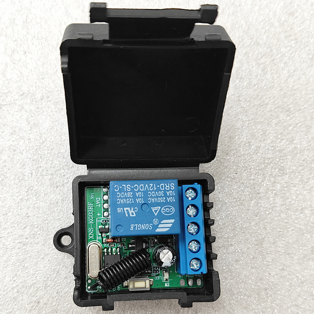 433MHZ Wireless RF Remote Control Switch for Light,Door, Garage Universal Remote DC 1CH Relay Receiver and Controller