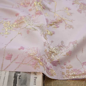 בד ברוקד טול רב צבעוני זהב דפוס אקארד רקמת חומר מתיחה לשמלות חתונה ומסיבות - Product Image 5