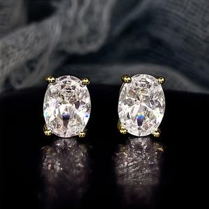 Pendientes de Plata de Ley 925 con Incrustaciones de Circonitas, Corte Princesa, Hipoalergénicos, Chapados en Oro, de UM JEWELRY, Novedad - Product Image 2