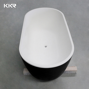 Vasca da bagno Freestanding di lusso nera 10 anni di garanzia vasche in pietra KKR bagno in superficie solida - Product Image 3