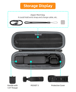 กระเป๋าใส่ของแบบพกพาสำหรับกระเป๋า <span class=keywords><strong>DJI</strong></span> <span class=keywords><strong>OSMO</strong></span> <span class=keywords><strong>3</strong></span>กล้องแอคชั่นกีฬาอุปกรณ์เสริมกระเป๋าถือกระเป๋ากล้อง<span class=keywords><strong>3</strong></span>ตัว - Product Image 6