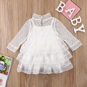 Gift Kids Baby Girls Party Princess Dot Tulle Lace Tutu Dress Cute Sweet Dress Formal Clothes