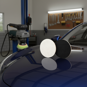 Disque de polissage en feutre Velcro Fervi 100 mm noir et blanc pour le detailing automobile - Product Image 3