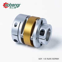 Accouplement à disque à trois sections en alliage d'aluminium, double diaphragme en acier inoxydable, serrage sans jeu, haute précision pour vis à billes et encodeur servo