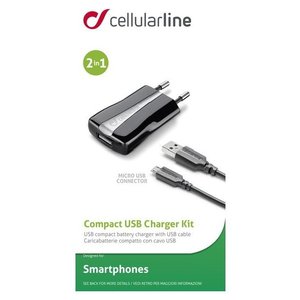Cargador MicroUSB, KIT DE CARGADOR USB Tipo-A Compacto Negro ACHUSBKITMICROUSB2 - Product Image 2