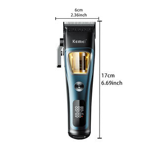 Tondeuse à cheveux électrique professionnelle Kemei Km-1911, moteur sans balais, affichage numérique, rechargeable, 6,69 pouces - Product Image 1
