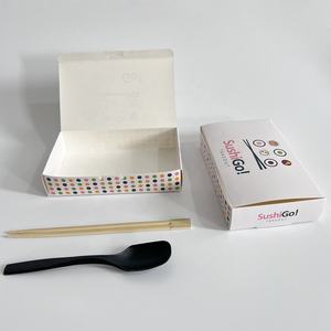 Boîte d'emballage de sushi logo personnalisé, boîte de plateau de sushi kraft jetable biodégradable boîte d'emballage de restauration rapide - Product Image 4