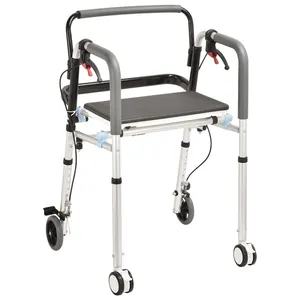 Rollator Adult Gait Walker Folding Aluminum, Walker For Older Adult Disabled People