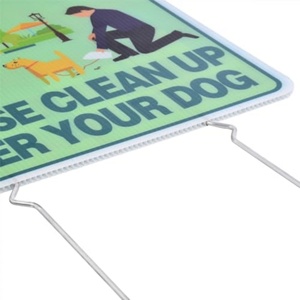 Panneau de jardin « Nettoyez après votre chien » avec piquets métalliques, en PP double face, taille personnalisable et service de découpe - Product Image 3