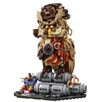 Oiseau Hibou Détective, 1286 pièces, blocs de construction, modèle animal steampunk pour adultes, cadeau