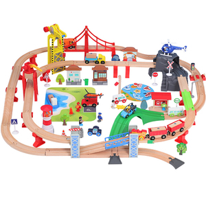Juego de trenes de madera Vías Ferrocarril Juguetes educativos de madera para niños de 3 a 7 años - Product Image 1