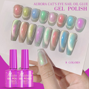 Esmalte de Uñas Estilo Japonés con Efecto Ojo de Gato Polar, Gel Brillante con Cristales de Colores, Pintura de Uñas en Gel - Product Image 2