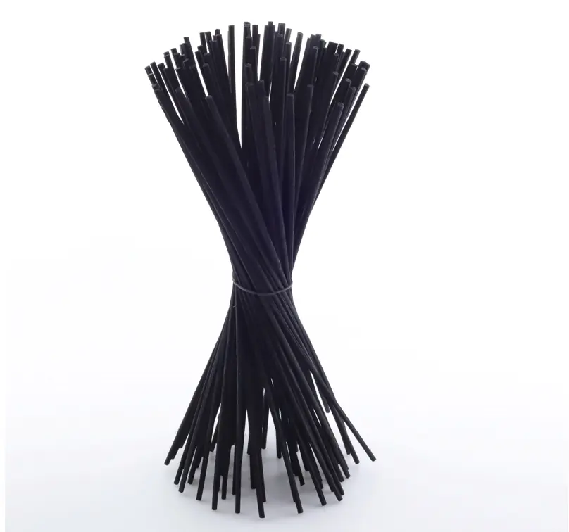 Factory Wholesale 3mm 4mm Black Fiber Essential Oil rattan Diffuser reed Sticks for Home Fragrance