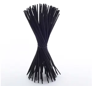 Fabriek Groothandel 3Mm 4Mm Black Fiber Essentiële Olie Rotan Diffuser Riet Sticks Voor Thuis Geur