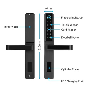 Outdoor Waterproof New Design Aluminum Alloy Sliding Door Password Fingerprint <b>Smart</b> <b>Locks</b> - Product Image 5