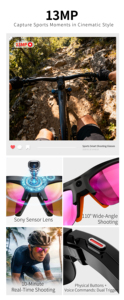 Lunettes de sport intelligentes S100 AI : Conversation multilingue, Enregistrement AI, Traduction audio-vidéo pour réunions d'affaires et voyages - Product Image 6