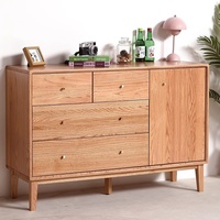 Commode de chambre en bois de chêne massif, style nordique, unité de rangement pour la maison, fabriquée en Chine