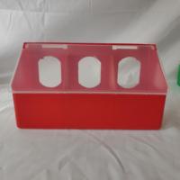 Boîte d'élevage en plastique rouge pour pigeons voyageurs, cailles, oiseaux, fournitures pour pigeons, mangeoires à pigeons, trois trous PH-132