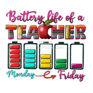 Bettery Life of a Teacher From to friday Motif d'impression par transfert de chaleur Hot Fix Sticker Stickers Applique pour T-shirt Sacs à capuche - Product Image 2