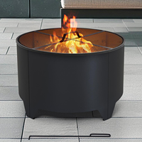 Poêle rond en fer noir sans fumée, foyer extérieur pour parc, moderne et simple, poêle à bois le plus vendu en Europe