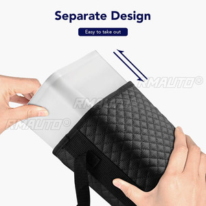 PU Leather <b>Car</b> Trash Can Waterproof Trash Bin Multifunction <b>Car</b> Bin Seat Back Garbage Auto Organizer With 4 <b>Hook</b> <b>Car</b> Accessories - Product Image 5