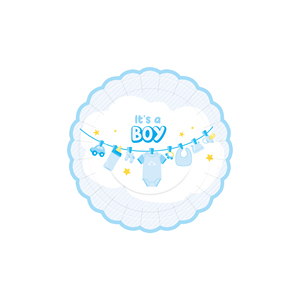 DAMAI - Juego de Vajilla Desechable de Papel con Diseño de Baby Shower Azul, Platos, Vasos y Servilletas para Fiestas de Niños - Product Image 3