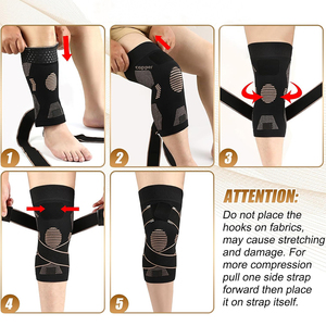 Genouillères de sport en Spandex pour le basketball, respirantes, confortables, réduisant la pression, avec fermeture à enfiler, vente en gros, personnalisables - Product Image 4