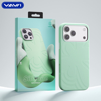 Coque de téléphone en silicone liquide VAWI V-S01 motif floral pour iPhone 17 Pro, coque magnétique pour iPhone 14 15 16 17 Pro Max