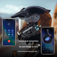 Helm Motor Nirkabel Baru dengan Headset, Radio FM, Layar LED, Tahan Air IPX6, Pengisian Daya Terbalik, Antarmuka Tipe-C, Kustom