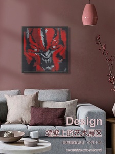 Pixel Art khối xây dựng 48x48 chấm Gạch 1x1 tường Chân Dung DIY trang trí nội thất mô hình đồ chơi ASTM chứng nhận tương thích Logo đồ chơi - Product Image 4