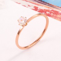 Hot Selling Rvs Rosébloemenpaar Ring Verlovingstrouwring Paar Ring Voor Valentijnsverjaardag Cadeau