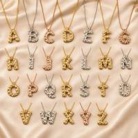 Collier tendance en acier inoxydable avec initiale personnalisée, pendentif lettre plaqué or pour femme, cadeau idéal, vente en gros