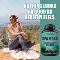 Capsules de mousse de mer OEM, mousse de mer irlandaise pour nettoyer les intestins avec racine de bardane, algues de varech pour le soutien immunitaire et de la thyroïde, anti-âge et détox