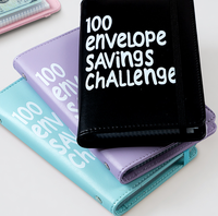 Carnet de budget avec enveloppes pour économiser de l'argent pendant 100 jours, reliure à feuilles mobiles, couverture en simili cuir - Cadeaux pour le défi des 100 enveloppes