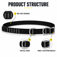 Ceinture de sécurité pour pompier, sangle en polyamide de 70 mm, 13 kN, 45 #   Ceinture de protection antichute en acier à double anneau de traction