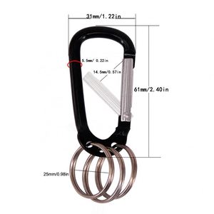 Custom Logo Lightweight Aluminum Carabiner Keychain D Shaped Spring Clip Hook For Tradeshow Giveaways - Product Image 2