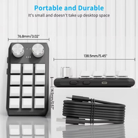 Teclado mecánico macro multifuncional con 12 teclas personalizables 2 perillas-Teclado de juego RGB de una mano programable