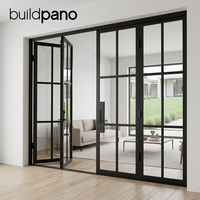Porte pliante en verre et aluminium de style rétro de luxe, pour villa, jardin, maison, cloison intérieure, cuisine, portes pliantes
