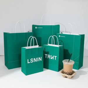 Bolsas de Papel Kraft para Café y Bebidas, Bolsa de Papel para Llevar con Logotipo Personalizado para Cafeterías y Tiendas de Té con Leche - Product Image 4