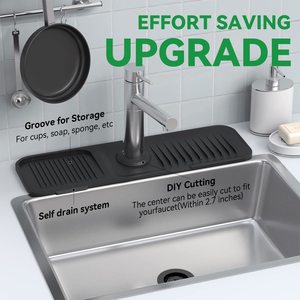 Hotsale Kitchen Bathroom Silicone Sink Faucet <b>Drain</b> Mat Foldable Water Catcher Mat Silicone Sink Faucet Splash <b>Guard</b> Absorben - Product Image 5