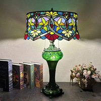 Vente flash APCITL Lampe de table en verre LED avec base lumineuse en verre teinté rouge antique de 18 pouces pour salon