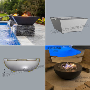 Luxus-Gartenmöbel Direkt ab Werk: Maßgefertigte GFK-Beton-Gas-Feuerstelle für den Außenbereich mit LPG/NG-Betrieb - Product Image 6