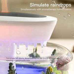 Ultrasonic Essential <b>Oil</b> <b>Diffuser</b> Rain Effect Aroma <b>Diffuser</b> with Colorful LED Ambient Light - Product Image 3