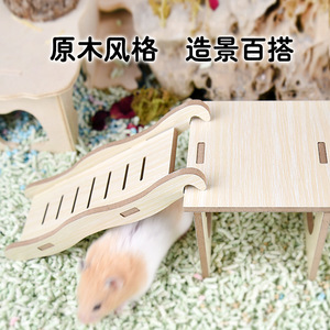 Escalera Ondulada de Madera Crown Asia para Hámsters con Escalera y Plataforma, Juguete para Decoración de Jaulas - Product Image 5